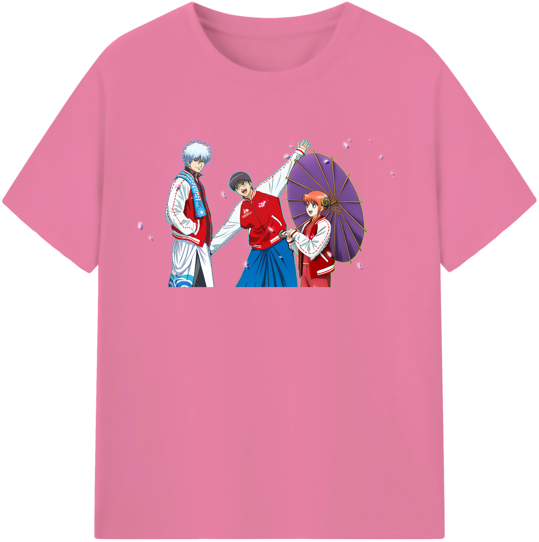 （画像用） ぎんたま 坂田銀時（さかたぎんとき） 神楽 志村新八（しむら しんぱち） GINTAMA Sakata Gintoki Kagura Shimura Shinpachi 綿100％半袖Tシャツ（フロントプリント）